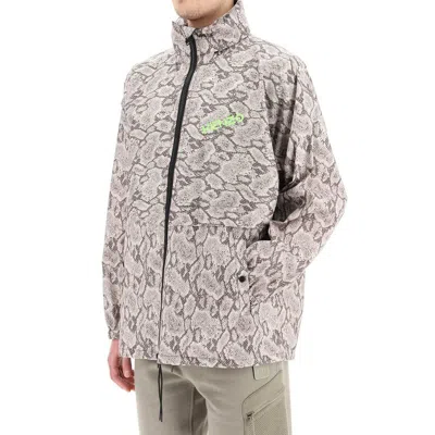 Kenzo Beige Polyester Shell Men's Jacket In Gray