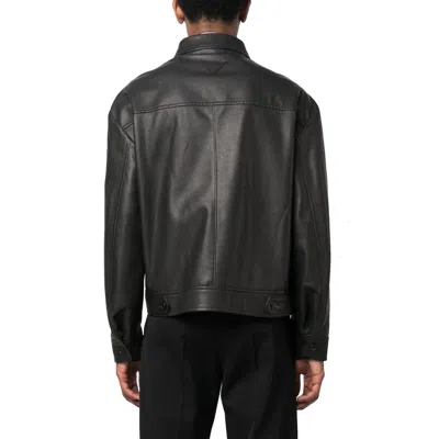 Prada Lamb Leather Jacket In Black