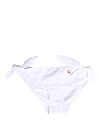 Dolce & Gabbana Nylon Bikini Bottom In White