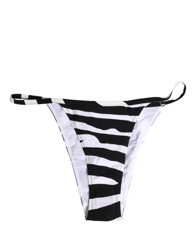 Dolce & Gabbana Striped Bikini In Black