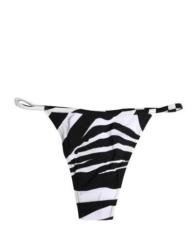 Dolce & Gabbana Striped Bikini In Black