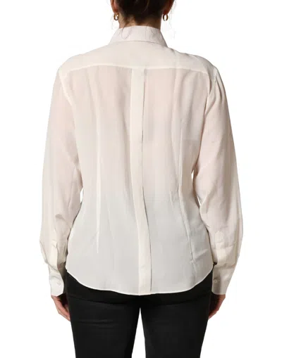 Dolce & Gabbana Silk Collared Blouse In White
