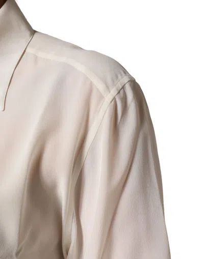 Dolce & Gabbana Silk Collared Blouse In White