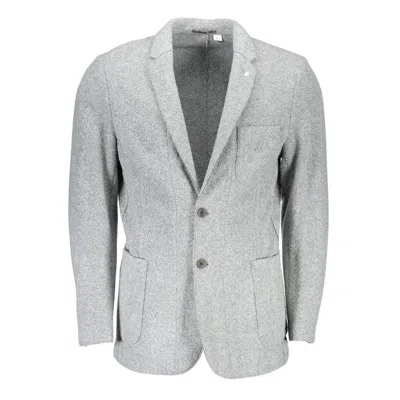 Gant Marl-pattern Single-breasted Blazer In Gray