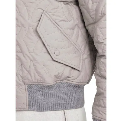 Ferragamo Rhinoceros Quilted Gancini Blouson Jacket In Grey In Gray