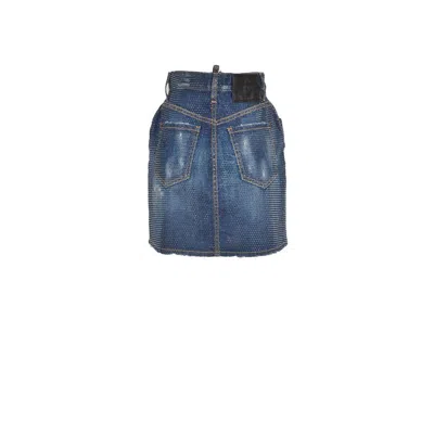 Dsquared2 Blue Denim Skirt In Blue