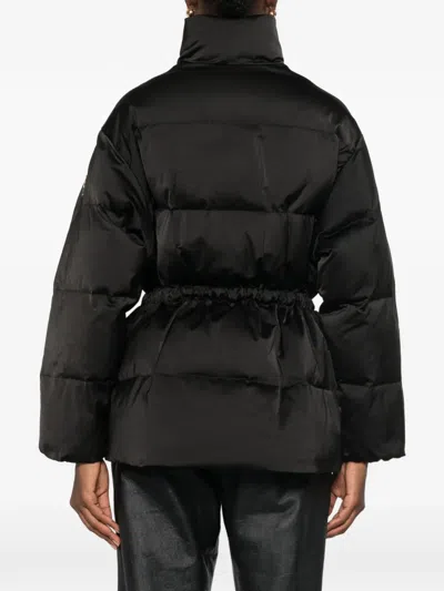 Elisabetta Franchi Drawstring Puffer Jacket In Black