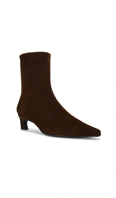 Alohas Ambar Rift Pointed Toe Kitten Heel Suede Boots In Brown