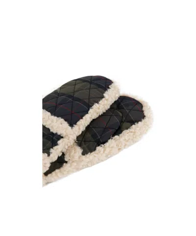 Barbour Quilted Shearling-lined Mittens In Black