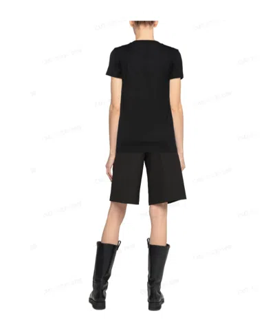 Max Mara Solidcolor Printed Tshirt In Black