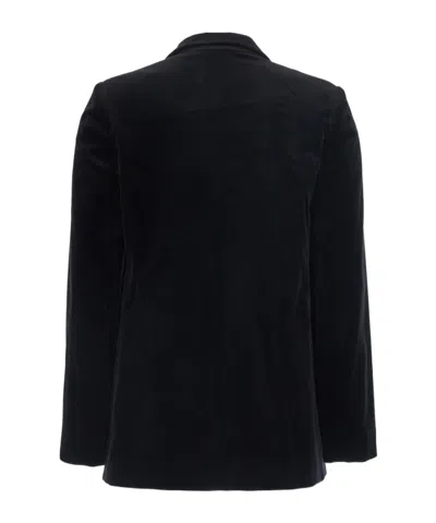 Antonelli Galbusera Velvet Double-breasted Blazer In Yellow
