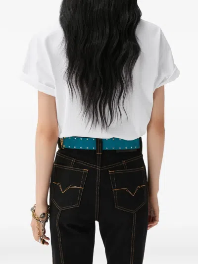 Versace Printed Cotton-jersey T-shirt In White