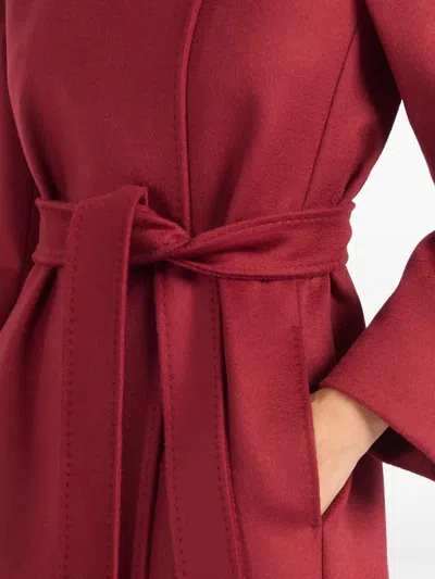 Max Mara Double-breasted Wool Coat In Burgundy
