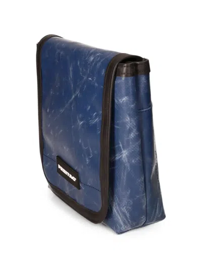Freitag Logo-patch Foldover Messenger Bag In Blue