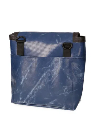 Freitag Logo-patch Foldover Messenger Bag In Blue