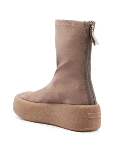 Vic Matie Stretch Suede Platform Ankle Boots In Multi