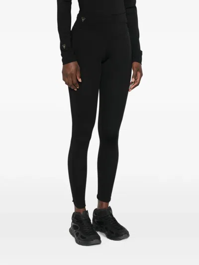 Macron Logo-patch Performance Leggings In Black