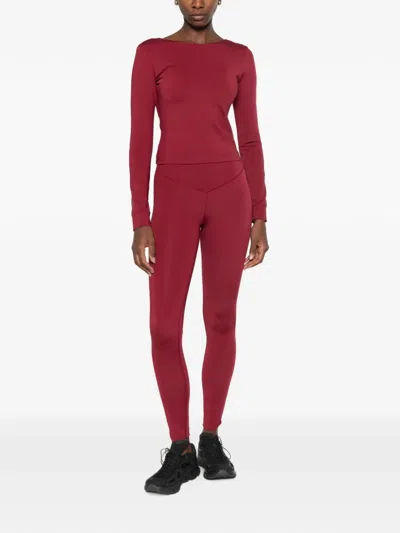 Macron High-waisted Performance Leggings In Red