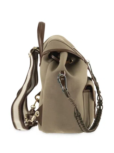 Weekend Max Mara Plain-weave And Leather Backpack In Neutral