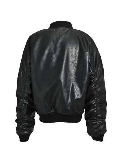 Breath Python-effect Faux-leather Bomber Jacket In Multi