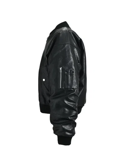 Breath Python-effect Faux-leather Bomber Jacket In Multi