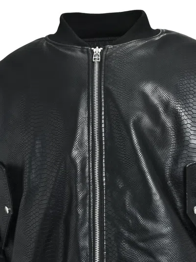 Breath Python-effect Faux-leather Bomber Jacket In Multi