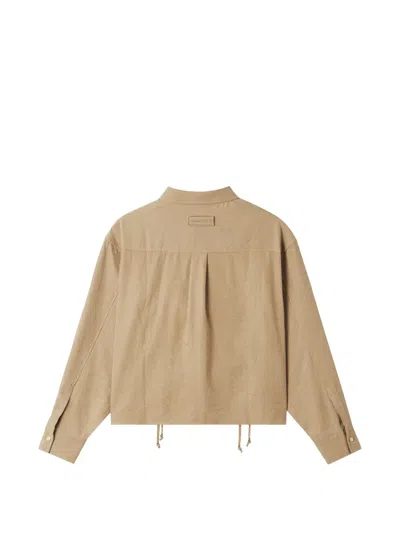 Izzue Ruched Drawstring Shirt In Brown