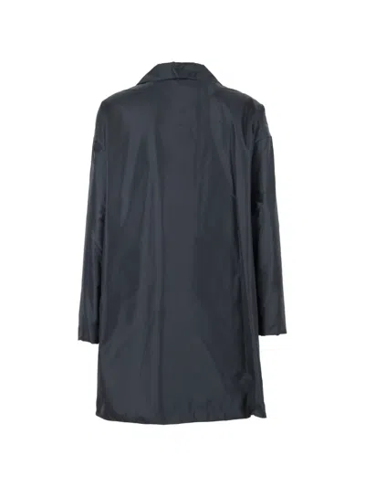 Aspesi Long Coat With Classic Collar In Blue