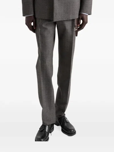 Prada Double-breasted Wool Suit In Gray