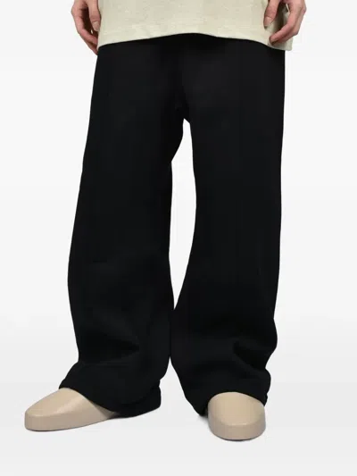 Essentials Logo-patch Drawstring Track Pants In Black