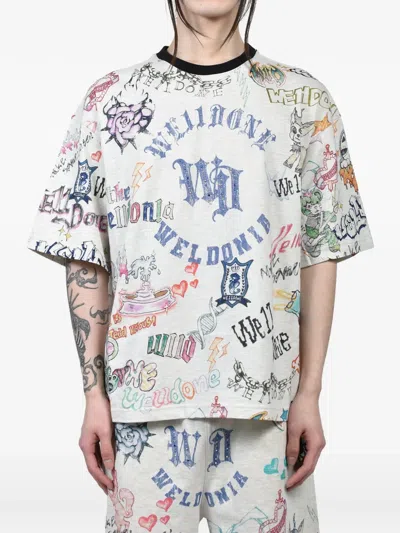 We11 Done Doodle Printed T-shirt In Multi