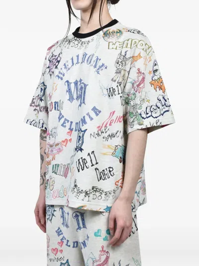 We11 Done Doodle Printed T-shirt In Multi