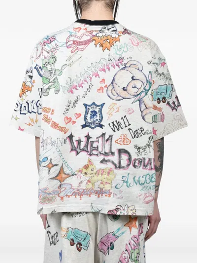 We11 Done Doodle Printed T-shirt In Multi