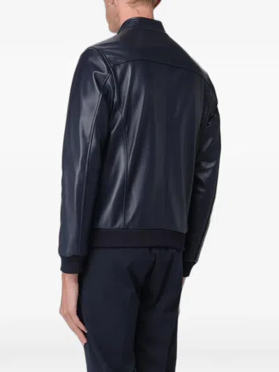 Xc Leather Bomber Jacket In Multi
