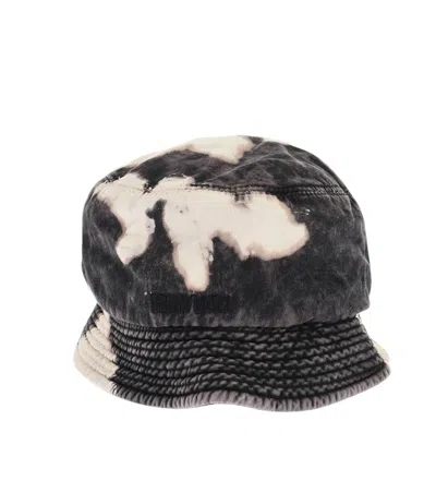 Dsquared2 Men Dark Grey Abstract Bucket Hat In Black