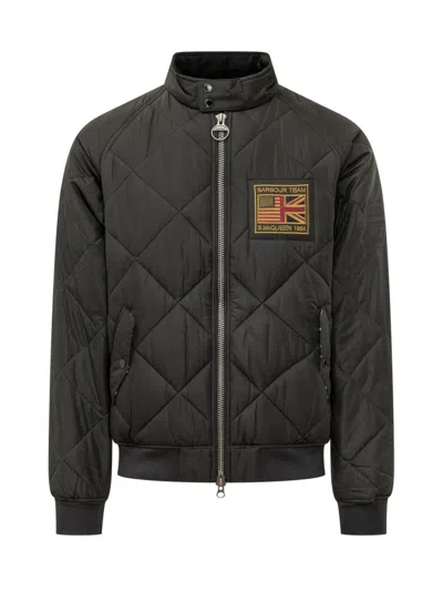 Barbour Merchant Quilted Bomber Jacket In Purple