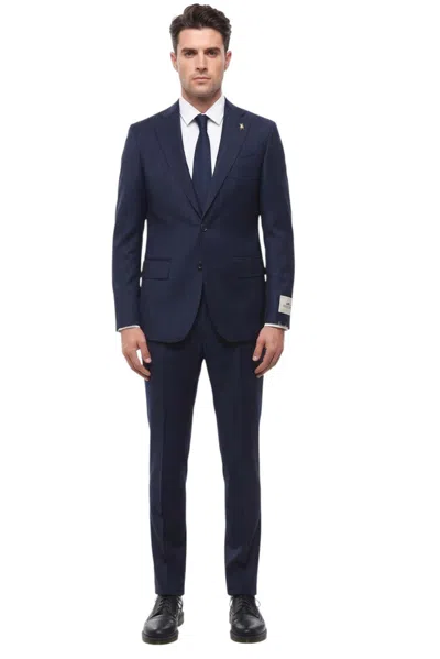 Corneliani Pinstripe-pattern Single-breasted Suit In Blue