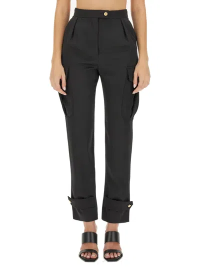 Alexander Mcqueen Wool-cotton Blend Cargo Pants In Black