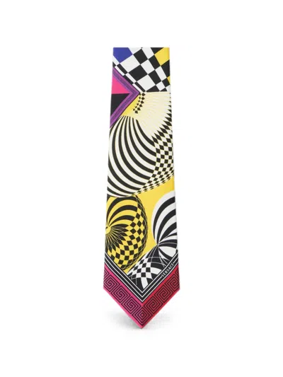 Versace Printed Silk Twill Tie In Multi