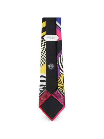 Versace Printed Silk Twill Tie In Multi