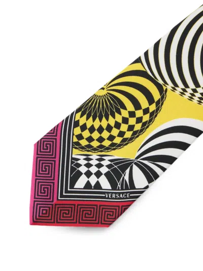 Versace Printed Silk Twill Tie In Multi