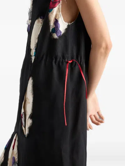 Prada Devore Georgette Dress In Black