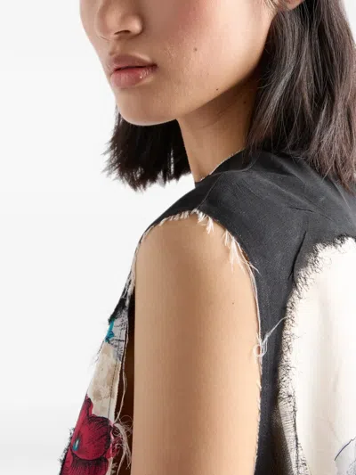 Prada Devore Georgette Dress In Black