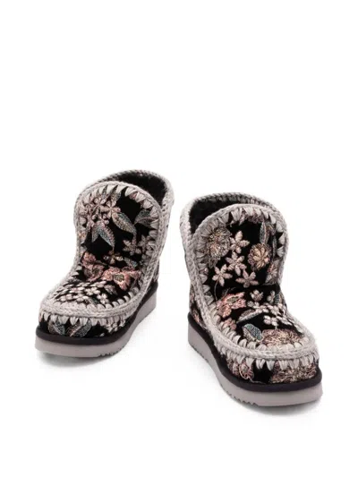 Mou Eskimo 18 Botanical Boots In Black