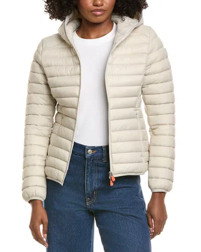 Save The Duck Vicky Short Hooded Basic Jacket In Neutral