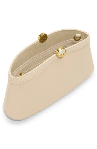 Ted Baker Aster Leather Clutch In Textured Open White