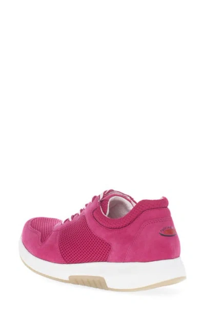 Gabor Mixed Media Sneaker In Pink