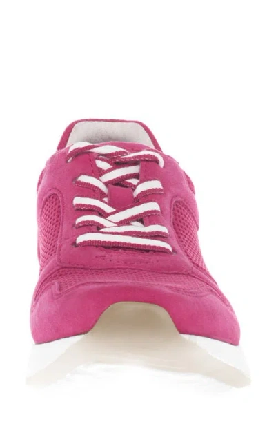 Gabor Mixed Media Sneaker In Pink