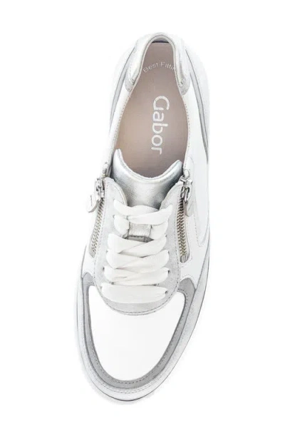 Gabor Lace-up Platform Sneaker In White