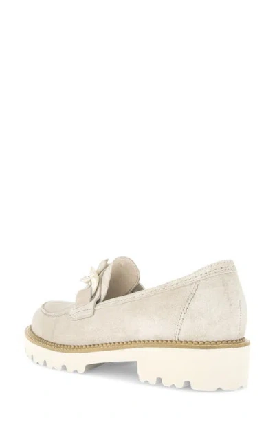 Gabor Chain-link Leather Loafers In Neutral